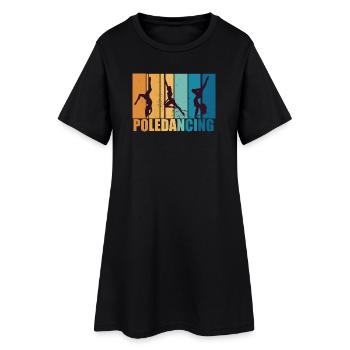 Poledancing Pole dance Vintage Retro Geschenk - Frauen T-Shirt-Kleid - Schwarz - Vorne