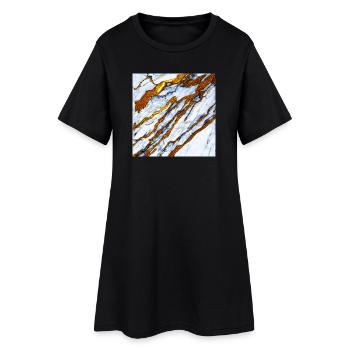 white marble meets gold - Women’s T-Shirt Dress - black - Front
