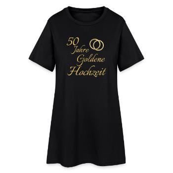 50 Jahre Goldene Hochzeit Ringe - Frauen T-Shirt-Kleid - Schwarz - Vorne