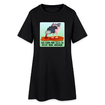 LUSTIGE SPRÜCHE - ABTAUCHEN VOGELSTRAUß - Frauen T-Shirt-Kleid - Schwarz - Vorne