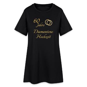 60 Jahre Diamantene Hochzeit Ringe goldfarben Text - Frauen T-Shirt-Kleid - Schwarz - Vorne