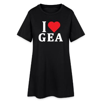 t-shirt J’adore Gea idée cadeau t-shirt - Robe T-shirt Femme - noir - Devant
