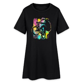 Vélo Bmx coloré - Vélo BMX - Bmx Freestyle - Robe T-shirt Femme - noir - Devant