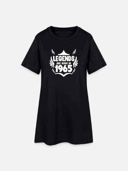 1965 - Né 1965 - Année de naissance 1965 - Robe T-shirt Femme - noir