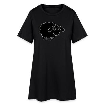 mouton mouton noir - Robe T-shirt Femme - noir - Devant