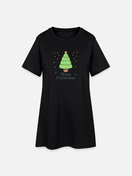 Frohe Weihnachten - Frauen T-Shirt-Kleid - Schwarz