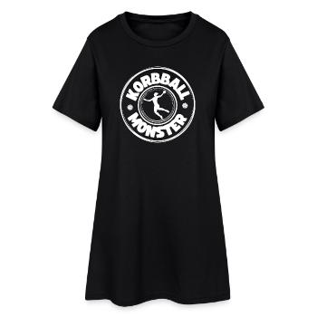 Korbball Monster (weiße Schrift) - Frauen T-Shirt-Kleid - Schwarz - Vorne