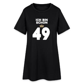 49 Geburtstag - 49 Jahre mit Krone - Frauen T-Shirt-Kleid - Schwarz - Vorne
