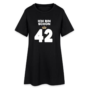 42 Geburtstag - 42 Jahre mit Krone - Frauen T-Shirt-Kleid - Schwarz - Vorne