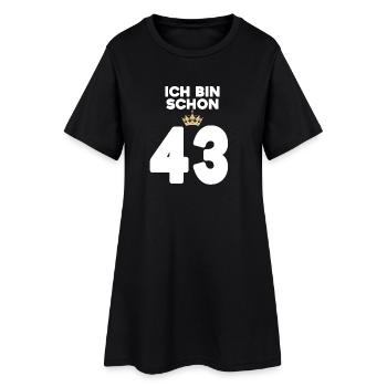 43 Geburtstag - 43 Jahre mit Krone - Frauen T-Shirt-Kleid - Schwarz - Vorne