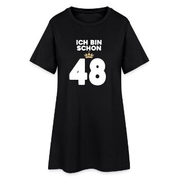 48 Geburtstag - 48 Jahre mit Krone - Frauen T-Shirt-Kleid - Schwarz - Vorne