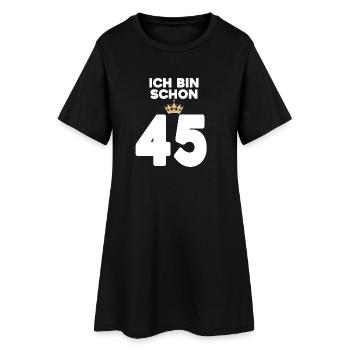 45 Geburtstag - 45 Jahre mit Krone - Frauen T-Shirt-Kleid - Schwarz - Vorne