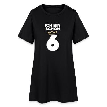 6 Geburtstag - 6 Jahre mit Krone - Frauen T-Shirt-Kleid - Schwarz - Vorne