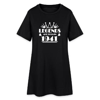 1941 - Jahrgang 1941 - Frauen T-Shirt-Kleid - Schwarz - Vorne
