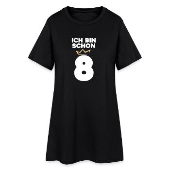 8 Geburtstag - 8 Jahre mit Krone - Frauen T-Shirt-Kleid - Schwarz - Vorne