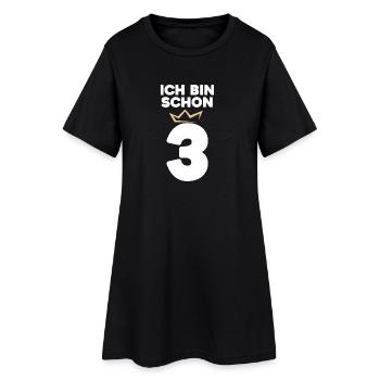 3 Geburtstag - 3 Jahre mit Krone - Frauen T-Shirt-Kleid - Schwarz - Vorne