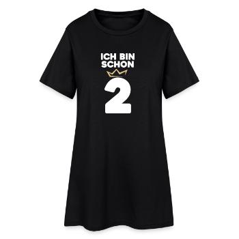 2 Geburtstag - 2 Jahre mit Krone - Frauen T-Shirt-Kleid - Schwarz - Vorne