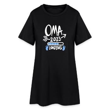 Oma 2023 - Werdende Oma 2023 - Frauen T-Shirt-Kleid - Schwarz - Vorne