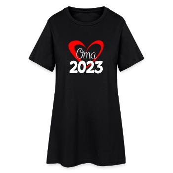 Oma 2023 - Werdende Oma 2023 - Frauen T-Shirt-Kleid - Schwarz - Vorne