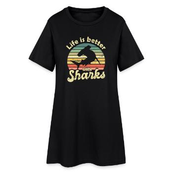 Requin-marteau Requin - Robe T-shirt Femme - noir - Devant