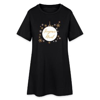 boule de noël "Joyeux noël" - Robe T-shirt Femme - noir - Devant