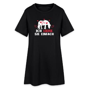 Pferdeliebe Herz Islandpferde Statement Araber - Frauen T-Shirt-Kleid - Schwarz - Vorne
