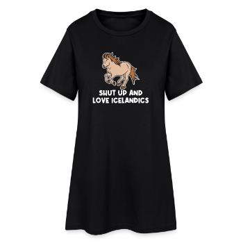 Cheval islandais Amour Cool Chevaux islandais Déclaration - Robe T-shirt Femme - noir - Devant