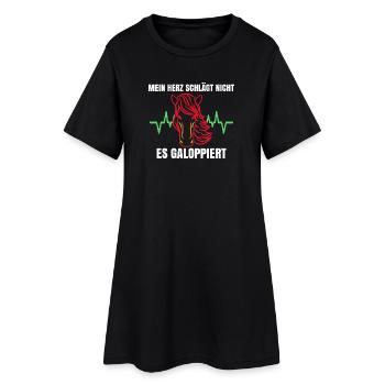 Cool Haflinger Islandpferde Galopp Statement - Frauen T-Shirt-Kleid - Schwarz - Vorne