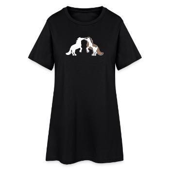 Cool Chevaux Amour Chevaux Islandais Galop - Robe T-shirt Femme - noir - Devant
