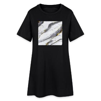Marble White Gold Structure - Women’s T-Shirt Dress - black - Front