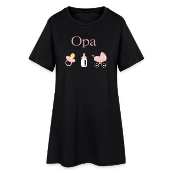 Opa 2026 Geburt Mädchen Vorlage personalisierbar - Frauen T-Shirt-Kleid - Schwarz - Vorne
