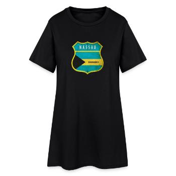 Blason du drapeau des Bahamas de Nassau - Robe T-shirt Femme - noir - Devant
