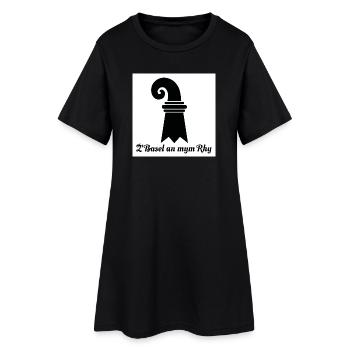 Basel am Rhein - Frauen T-Shirt-Kleid - Schwarz - Vorne