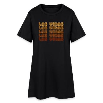 LasVegas Gradient Grid - Frauen T-Shirt-Kleid - Schwarz - Vorne