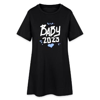 Baby 2023 - Geburt Schwanger 2023 Schwangerschaft - Frauen T-Shirt-Kleid - Schwarz - Vorne