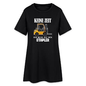 Staplerfahrer Gabelstapler Lager Logistik - Frauen T-Shirt-Kleid - Schwarz - Vorne