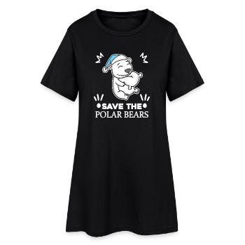 Ours polaire Ours polaire Environnement Protection du climat Conservation de la nature - Robe T-shirt Femme - noir - Devant