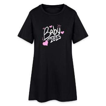 Bébé 2023 - Naissance Enceinte 2023 Grossesse - Robe T-shirt Femme - noir - Devant