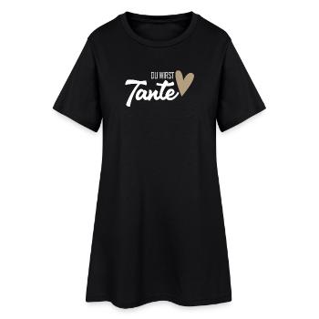 Tante werden - Tante Geschenk - Frauen T-Shirt-Kleid - Schwarz - Vorne
