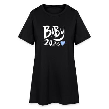Baby 2023 - Geburt Schwanger 2023 Schwangerschaft - Frauen T-Shirt-Kleid - Schwarz - Vorne