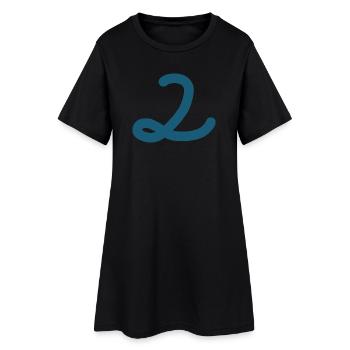 2 Numéro deux - Robe T-shirt Femme - noir - Devant