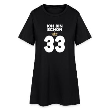 33. Geburtstag Geschenk - 33 Jahre mit Krone - Frauen T-Shirt-Kleid - Schwarz - Vorne