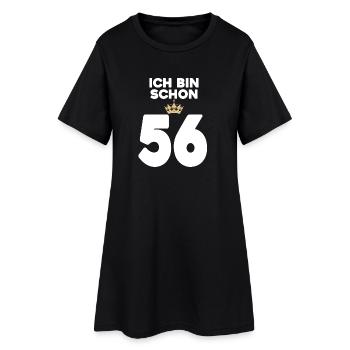 56. Geburtstag Geschenk - 56 Jahre mit Krone - Frauen T-Shirt-Kleid - Schwarz - Vorne