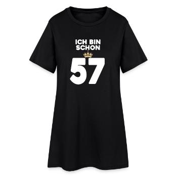 57. Geburtstag Geschenk - 57 Jahre mit Krone - Frauen T-Shirt-Kleid - Schwarz - Vorne