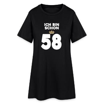 58. Geburtstag Geschenk - 58 Jahre mit Krone - Frauen T-Shirt-Kleid - Schwarz - Vorne