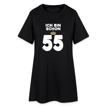 55. Geburtstag Geschenk - 55 Jahre mit Krone - Frauen T-Shirt-Kleid - Schwarz - Vorne