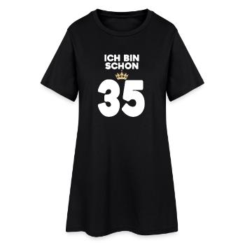 35. Geburtstag Geschenk - 35 Jahre mit Krone - Frauen T-Shirt-Kleid - Schwarz - Vorne