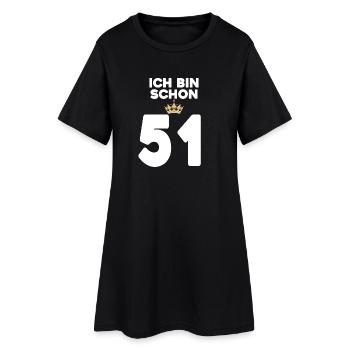 51. Geburtstag Geschenk - 51 Jahre mit Krone - Frauen T-Shirt-Kleid - Schwarz - Vorne