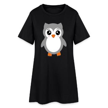 Hibou lapone - Robe T-shirt Femme - noir - Devant