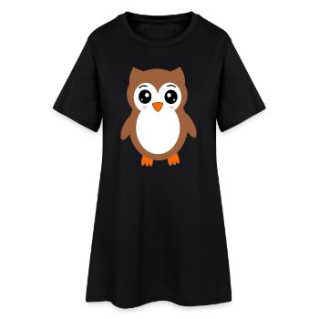 Protection des oiseaux hibou brun - Robe T-shirt Femme - noir - Devant